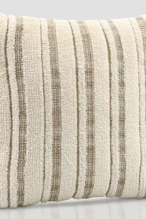 Coussin tufté 'Maia' écru et beige Achat Immédiat